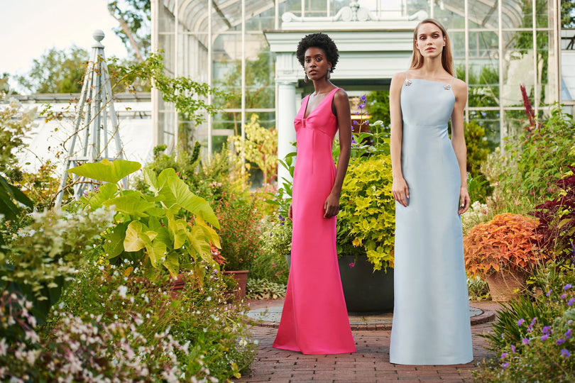 Sachin & Babi "Pryce" High Neck Column Gown