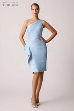 Teri Jon Short One Shoulder Cocktail Dress 259269