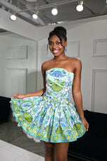 Ava Presley Floral Scalloped with Lace HoCo Dress 42467