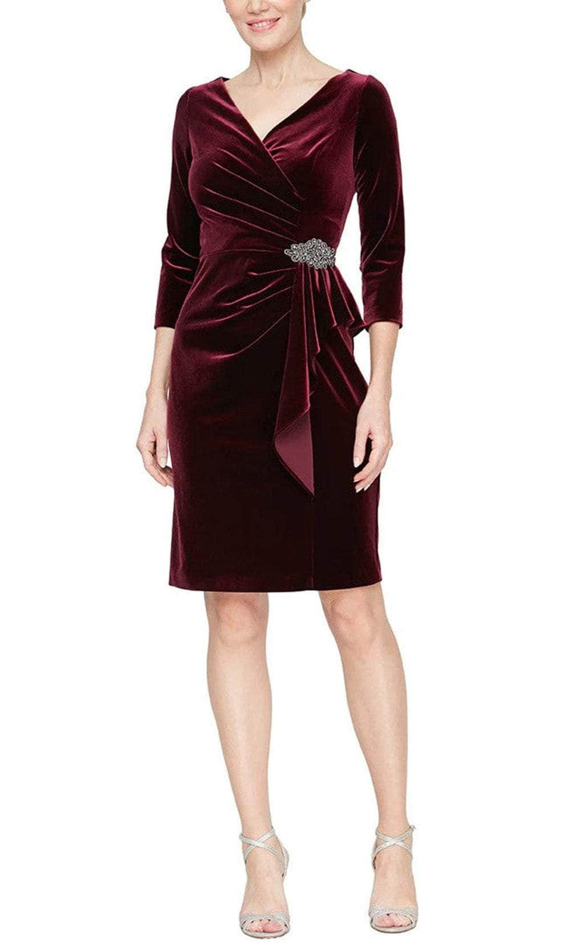 Alex Evenings Short Velvet Sheath Dress 8191938 Alex Evenings Short Velvet Sheath Dress 8191938