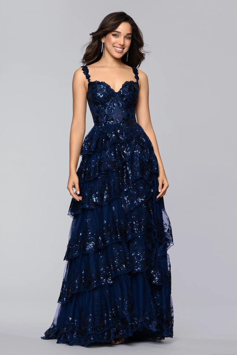 blondie blue dress Blondie Nites Juniors Womens Mesh Maxi Evening Dress, Periwinkle