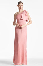Sachin & Babi "Chelsea" One Shoulder Bow Gown