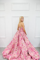 Sherri Hill Strapless Brocade Ball Gown Dress 57515