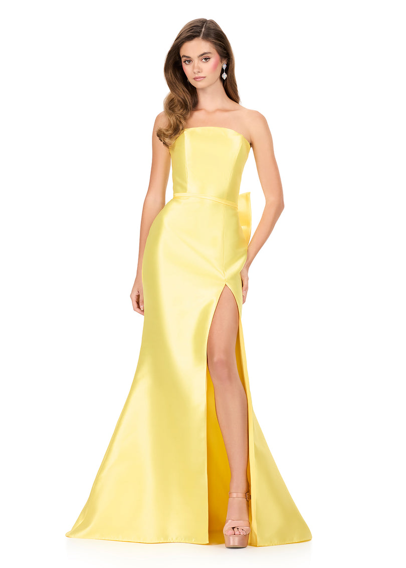 ASHLEYlauren Mikado Ruffle Back Prom Dress 12215 ASHLEYlauren Mikado Ruffle Back Prom Dress 12215