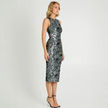 Helsi "Alex" High Neck Floral Sequin Midi Dress DR6198