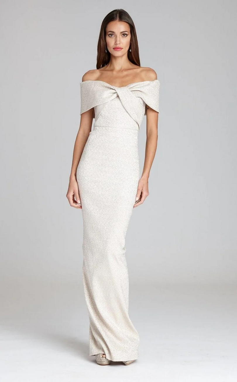 Teri Jon Metallic Twist Front Evening Gown 209097 Teri Jon Metallic Twist Front Evening Gown 209097