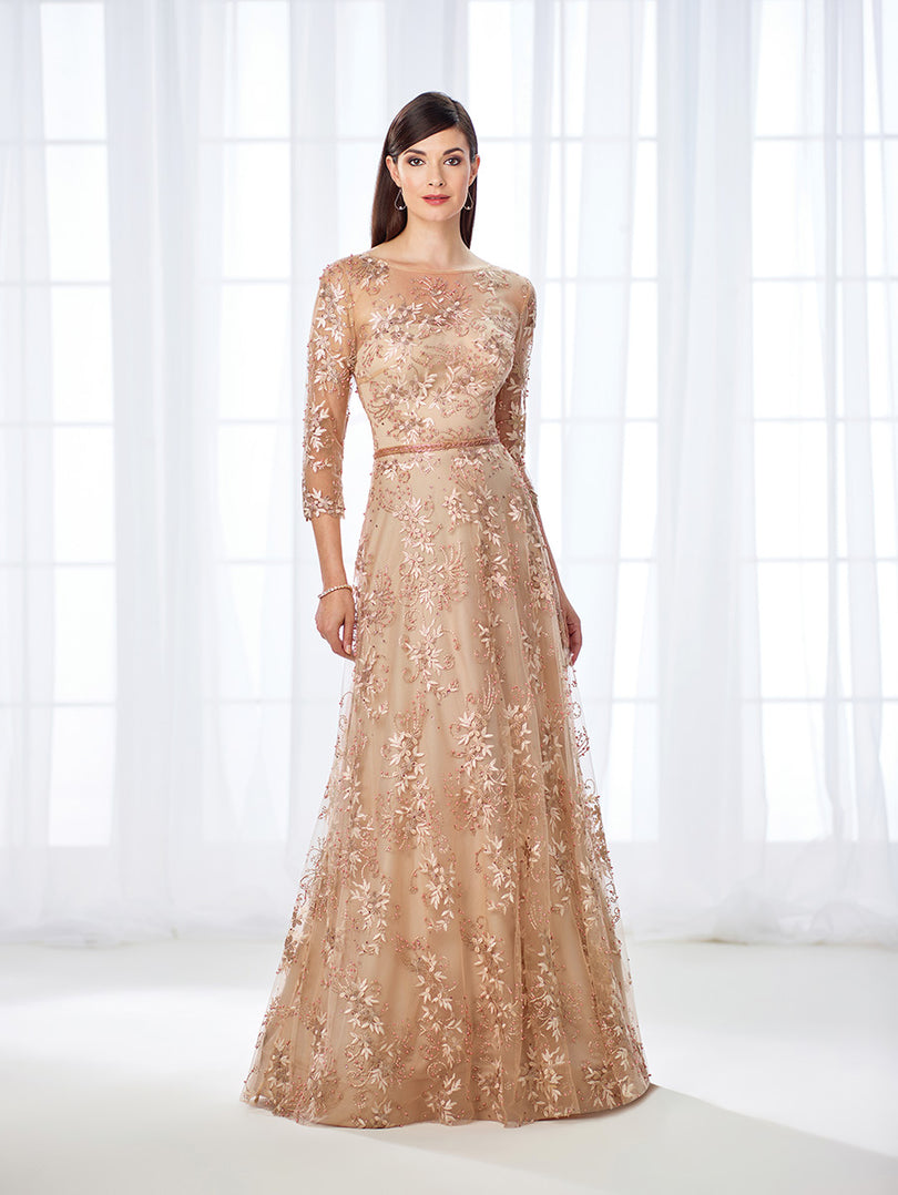Cameron Blake Long Sleeve A-Line Evening Dress 118682 Cameron Blake Long Sleeve A-Line Evening Dress 118682