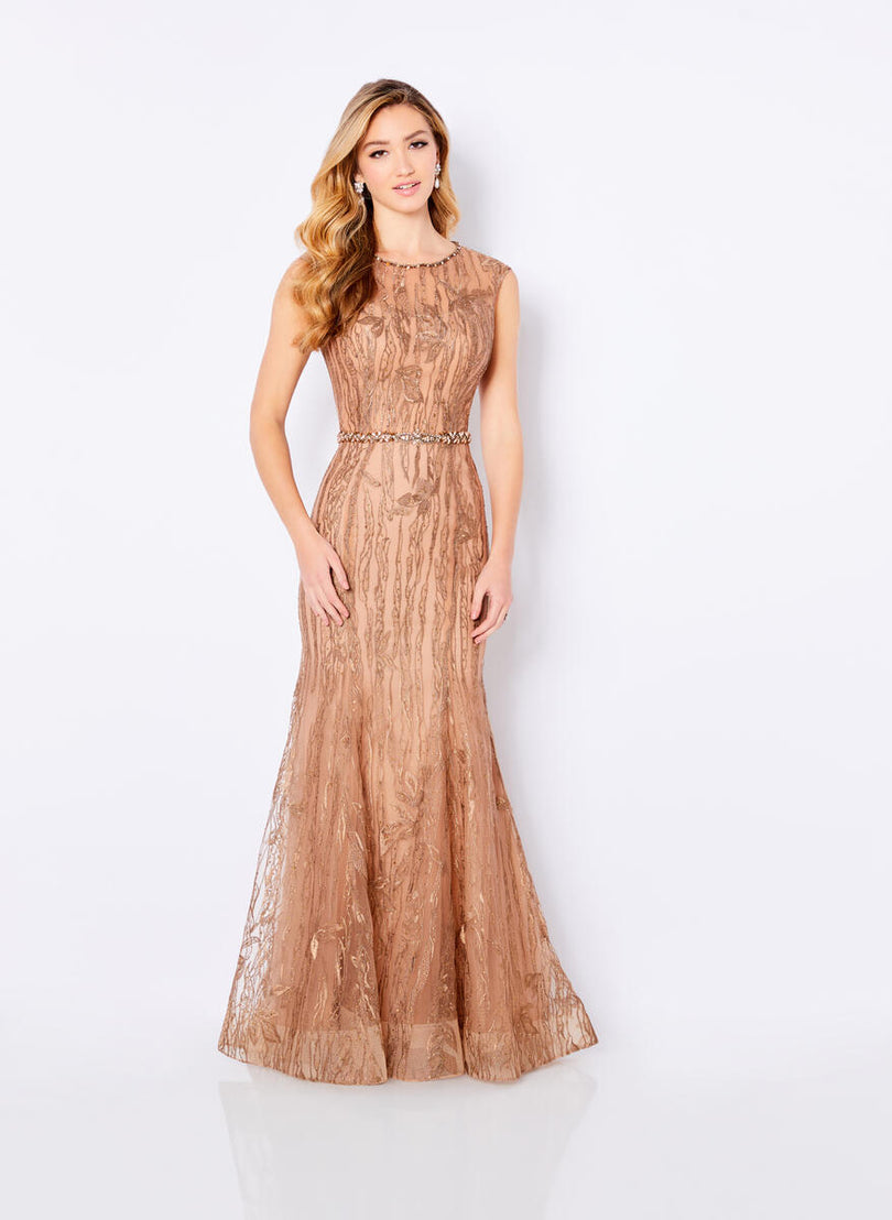 Versace Women's Bronze Chain Decorated Long Evening Dress US S IT 40 | eBay