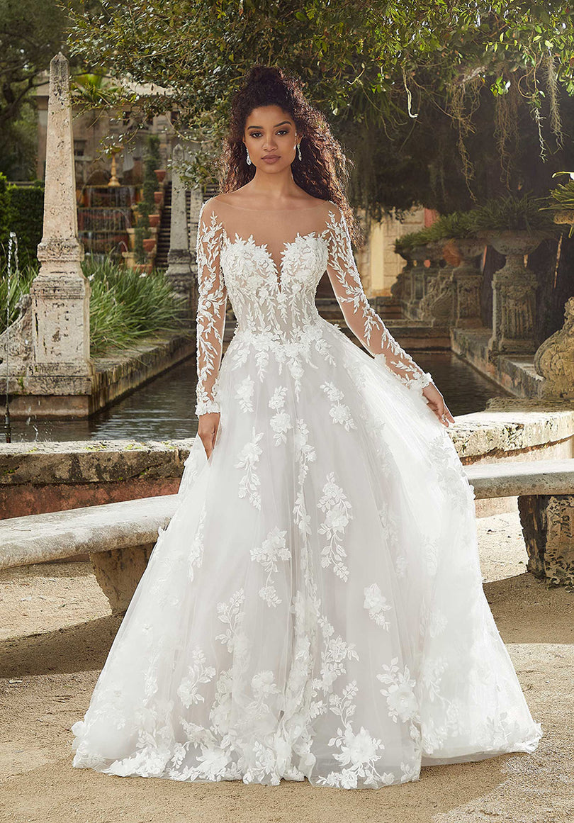 long sleeve whimsical wedding dress ANENOME Lavender Tulle Wedding dress Catherine Langlois