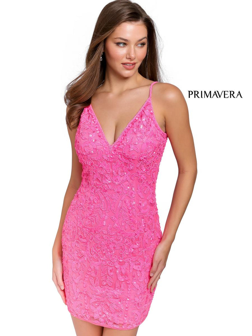 Primavera Couture Short Beaded Dress 3813