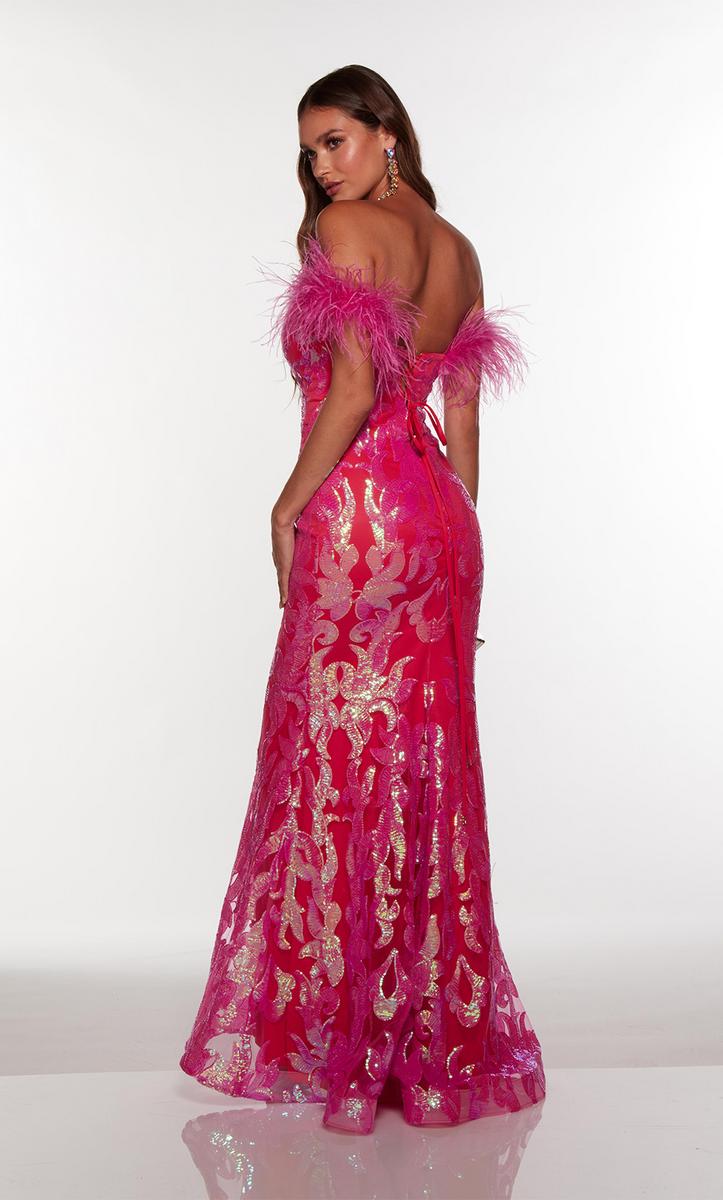 Alyce Long Sequin Feather Prom Dress 61331