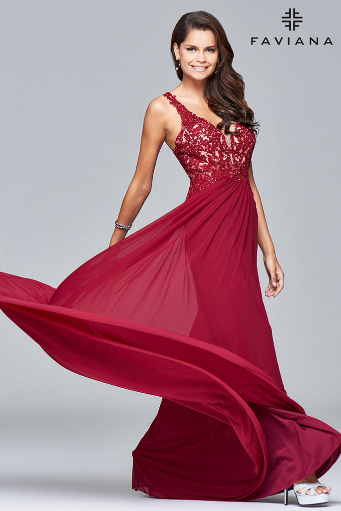 Faviana A-Line Long Prom Dress 8000