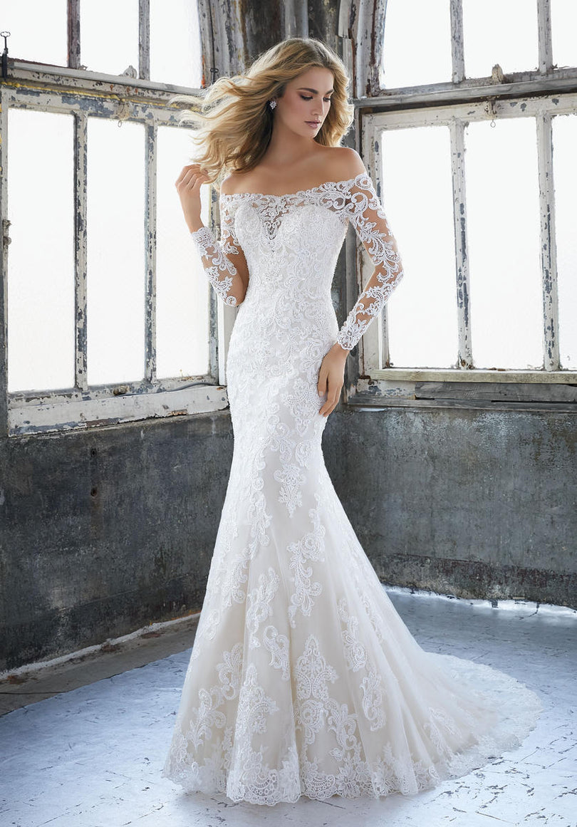 mori lee off the shoulder wedding dress Morilee - 2608