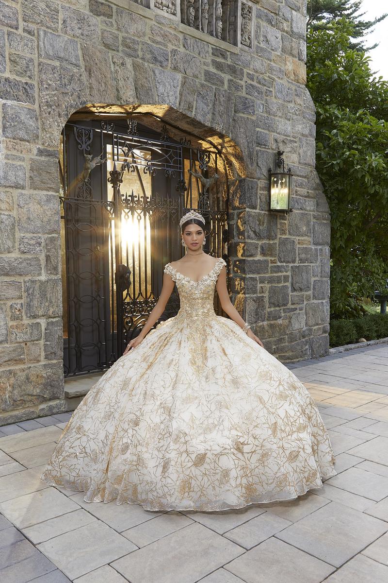 Vizcaya by Morilee Metallic Floral Quince Dress 89335 Vizcaya by Morilee Metallic Floral Quince Dress 89335