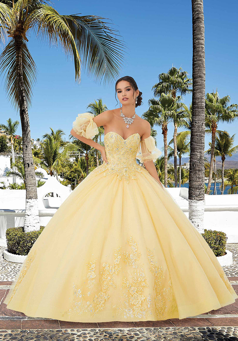 Quinceñera Yellow Quinceanera Dresses Vizcaya By Morilee Strapless