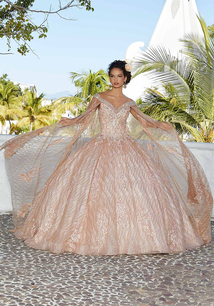 Vizcaya by Morilee Patterned Glitter Quince Dress 89357 Vizcaya by Morilee Patterned Glitter Quince Dress 89357