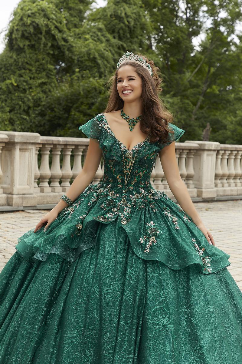 Vizcaya by Morilee Flounced Lace Quince Dress 89412 Vizcaya by Morilee Flounced Lace Quince Dress 89412