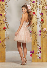 Morilee Glitter A-Line Damas Dress 9501
