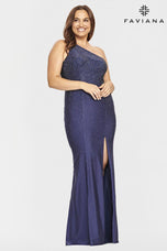 Faviana Long One Shoulder Plus Size Prom Dress 9532