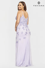 Faviana Long Fitted Lace Plus Size Prom Dress 9539