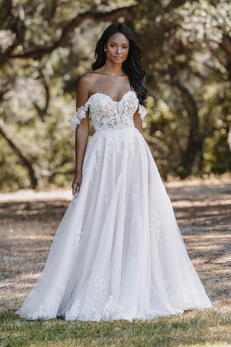 Dress With Allure Bridal Off The Shoulder Simple Off-the-Shoulder