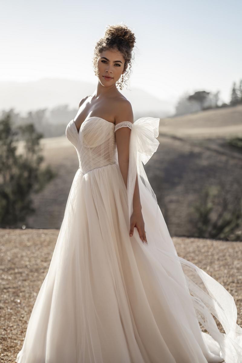 allure bridal satin wedding dress The Romance of Allure Bridals Off-the-Shoulder Gowns