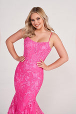 Ellie Wilde Long Lace Fitted Prom Dress EW34009