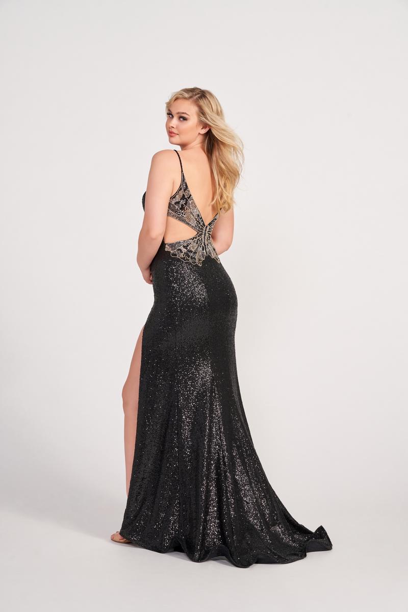 Ellie Wilde Plunging Fitted Prom Dress EW34088