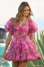 Sherri Hill Short Floral Dress 55624