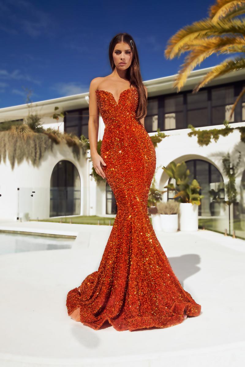 Portia and Scarlett Fit and Flare Prom Dress PS21208 Hot Pink / 0 Portia and Scarlett Fit and Flare Prom Dress PS21208 Hot Pink / 0
