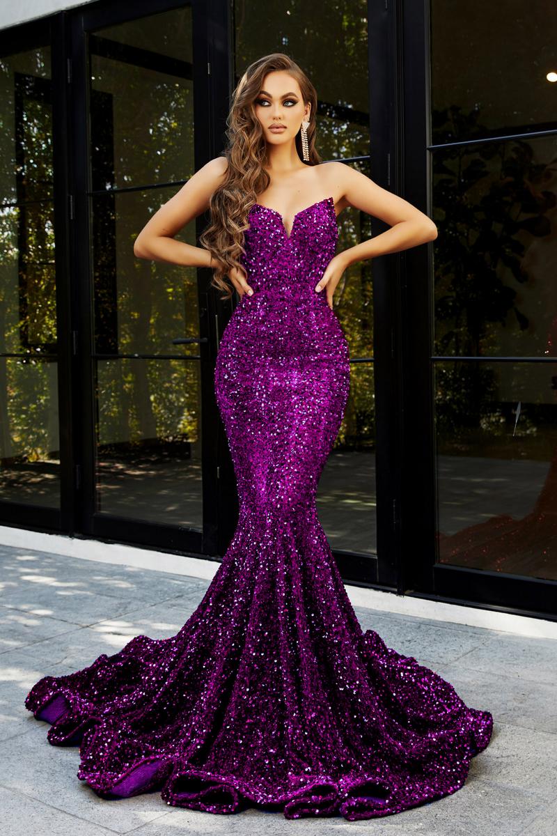 Portia and Scarlett Fit and Flare Prom Dress PS21208 Hot Pink / 0 Portia and Scarlett Fit and Flare Prom Dress PS21208 Hot Pink / 0
