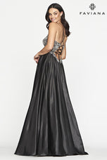 Faviana Long Charmeuse A-Line Prom Dress S10537