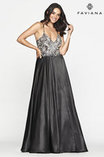 Faviana Long Charmeuse A-Line Prom Dress S10537