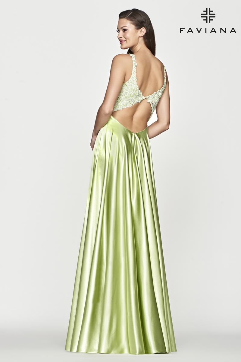 Faviana Glamour A-Line Satin Prom Dress S10642