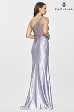Faviana Long Satin Heat Stone Prom Dress S10816