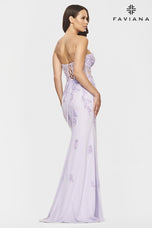 Faviana Long Strapless Corset Lace Prom Dress S10832