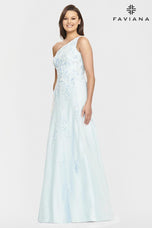 Faviana Long One Shoulder Lace Prom Dress S10833