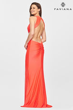 Faviana Long Satin Cut-out Prom Dress S10840