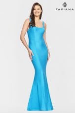 Faviana Long Scoop Neck Prom Dress S10841