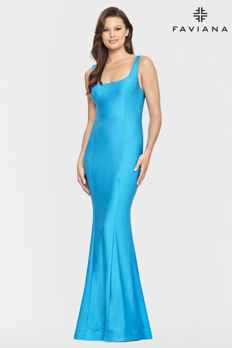 Faviana Long Scoop Neck Prom Dress S10841
