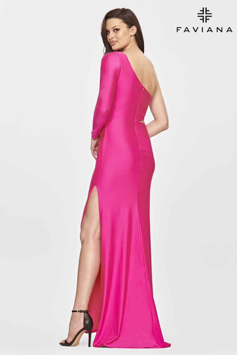 Faviana Long One Shoulder Side Cut Out Prom Dress S10842