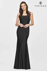 Faviana Long Low Open Back Prom Dress S10844