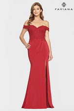 Faviana Long Off The Shoulder Prom Dress S10863