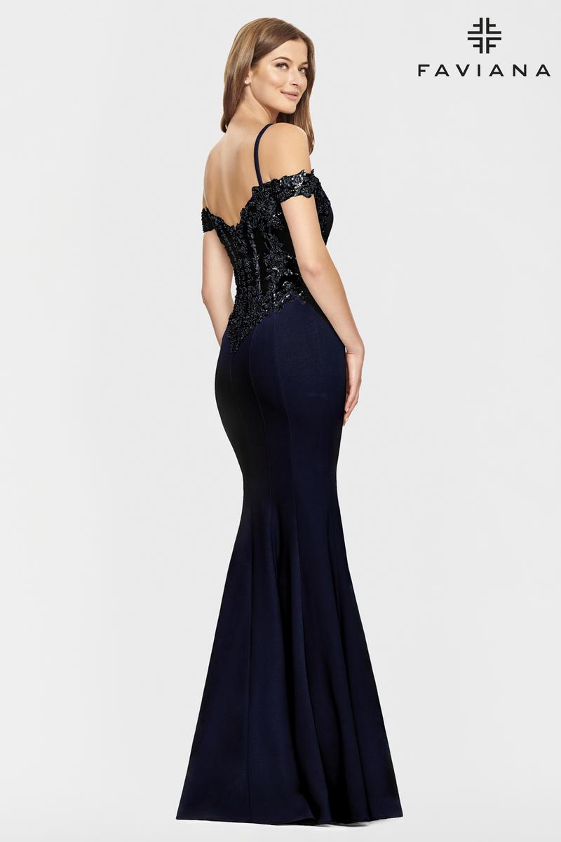 Faviana Long Jersey Off the Shoulder Prom Dress S10866