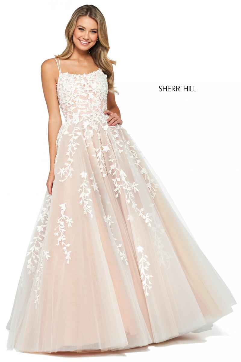 Sherri Hill Lace Ball Gown Dress 53116