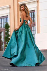 Sherri Hill Strapless Lace-up Ball Gown 54325