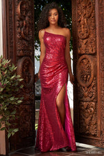 Sheri Hill One Shoulder Sequin Prom Dress 54869