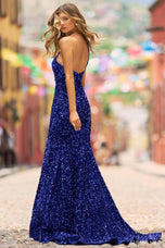 Sherri Hill Long Velvet Sequin Dress 55086 - B