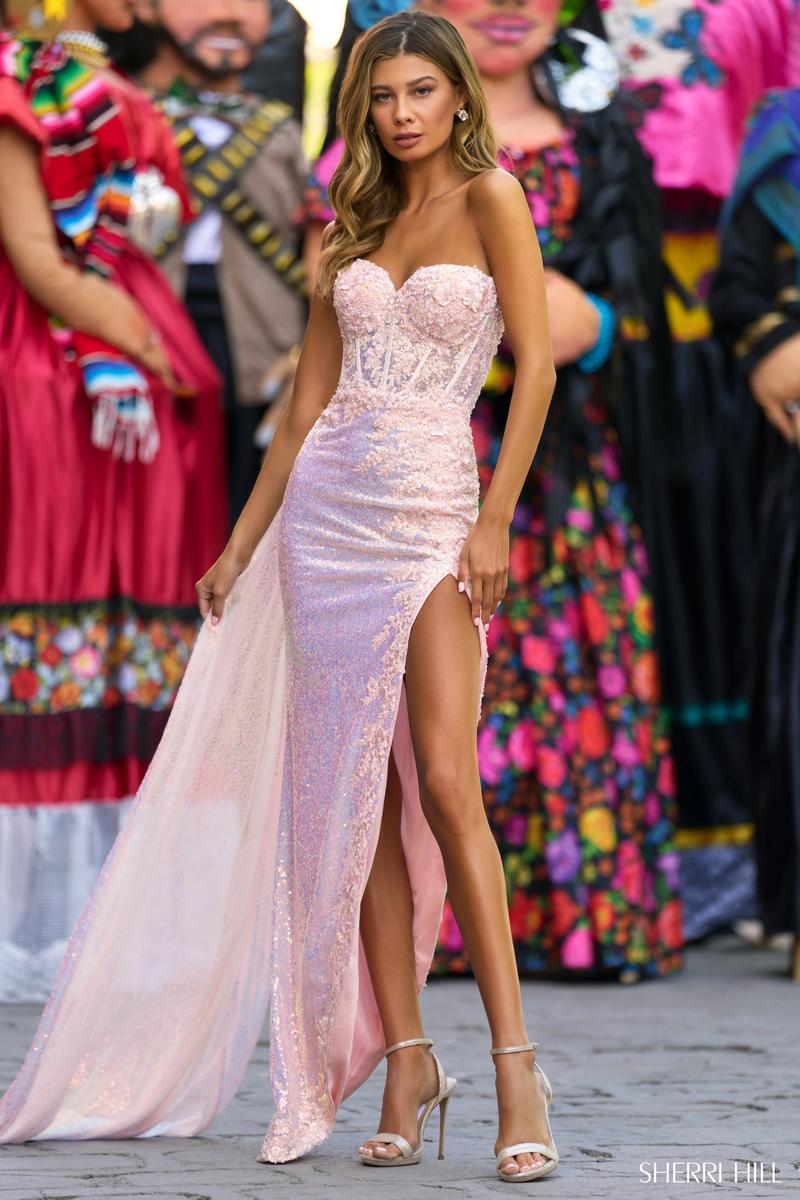 Sherri Hill Corset Sequin Prom Dress 55312