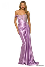 Sherri Hill Long Pearl Corset Dress 55367